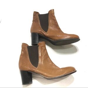 Leather Brown Ankle Boots Sz 41 Women’s Chelsea Tan